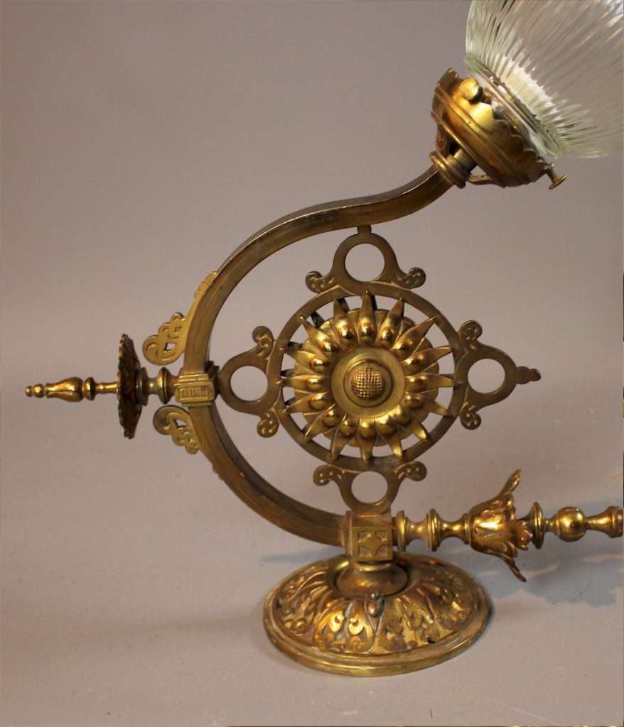 Wonderful pair of Gothic brass wall lights