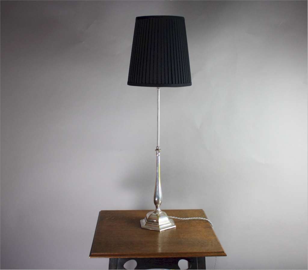 Elegant and slender arts and crafts table lamp by Faraday