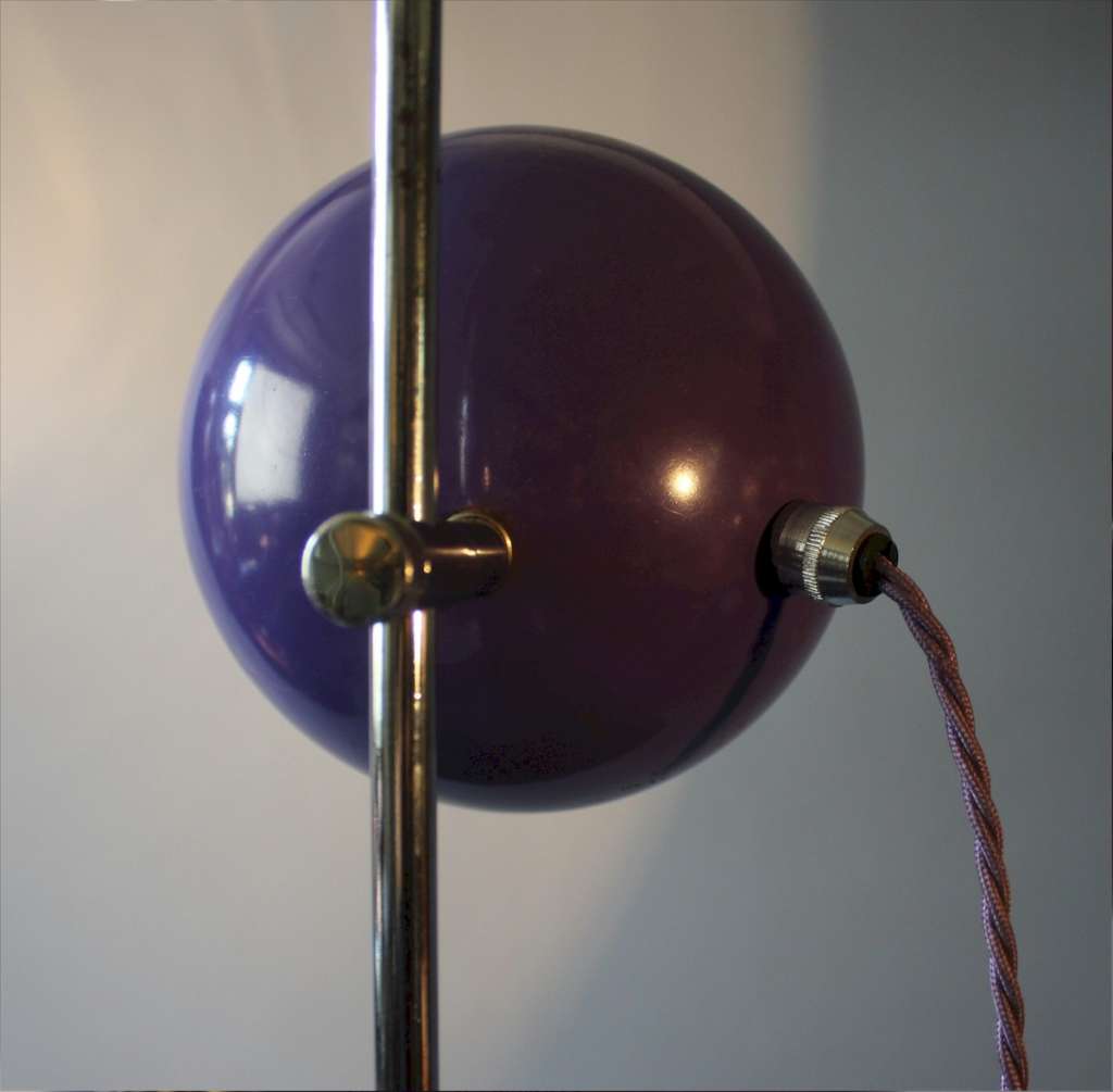1970's purple eyeball table lamp by Van Doorn.