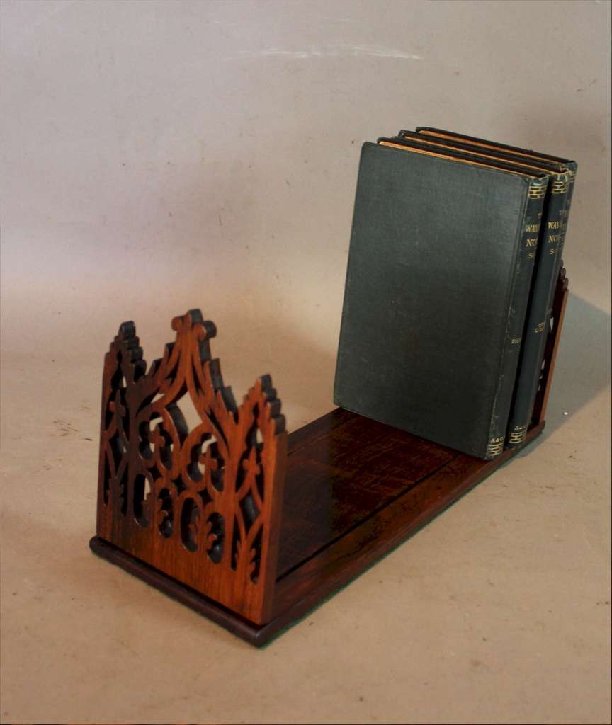 Victorian rosewood desk top bookslide