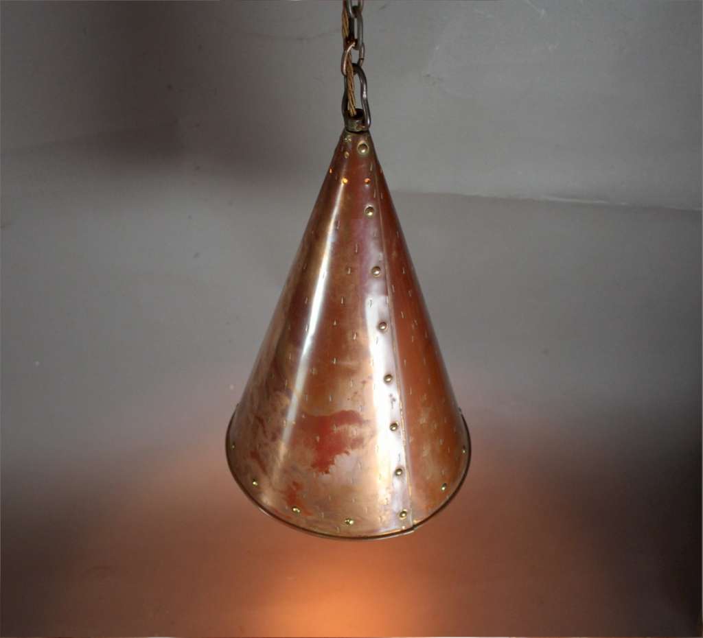 Scandinavian copper pendant lamp 1970's