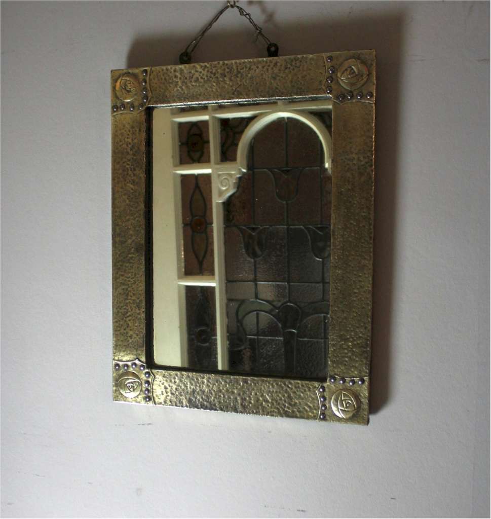Arts and Crafts mirror with Scottish Rose