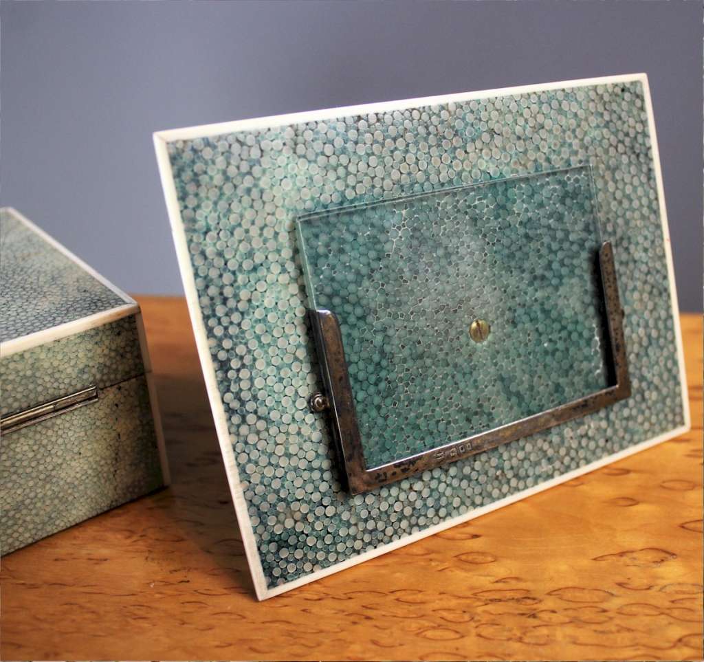 Shagreen Art deco box and photo frame