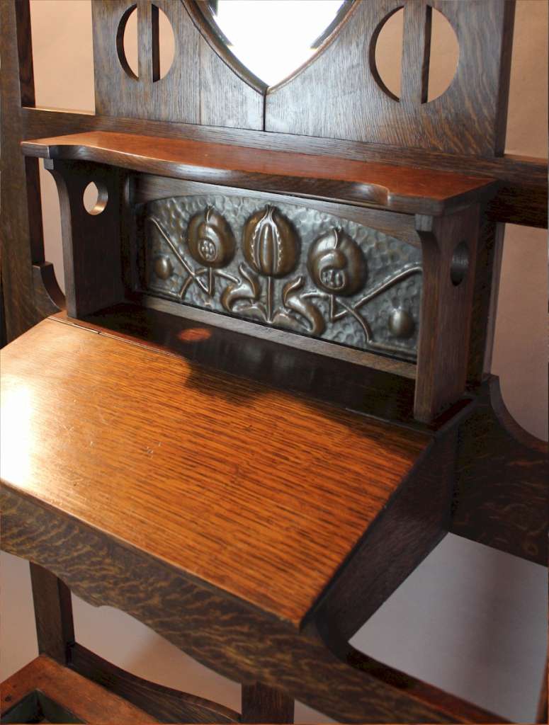 Shapland and Petter arts and crafts oak hall stand