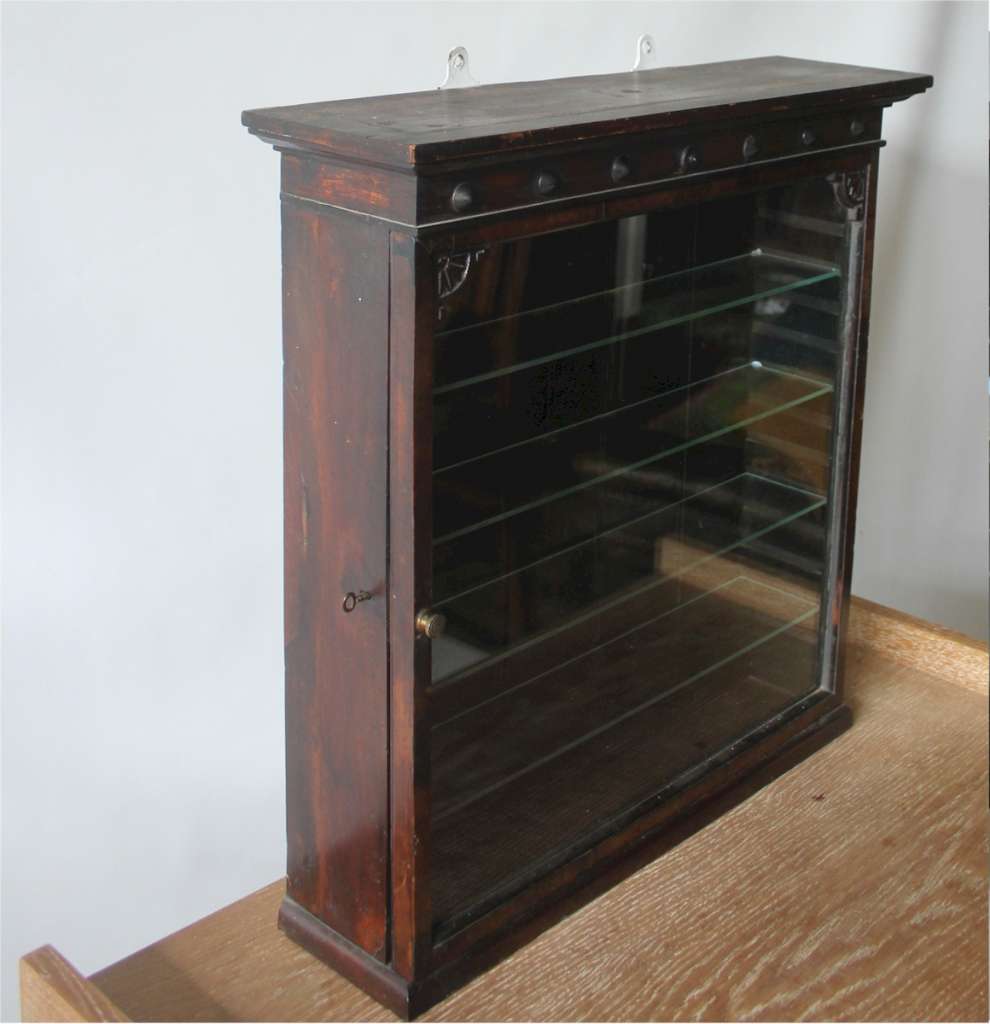 Victorian small mahogany shop display cabinet