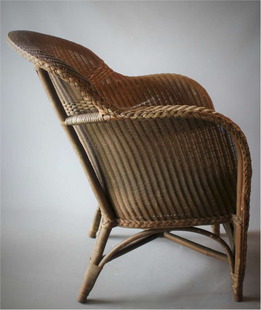 Lloyd loom armchair with gold weave