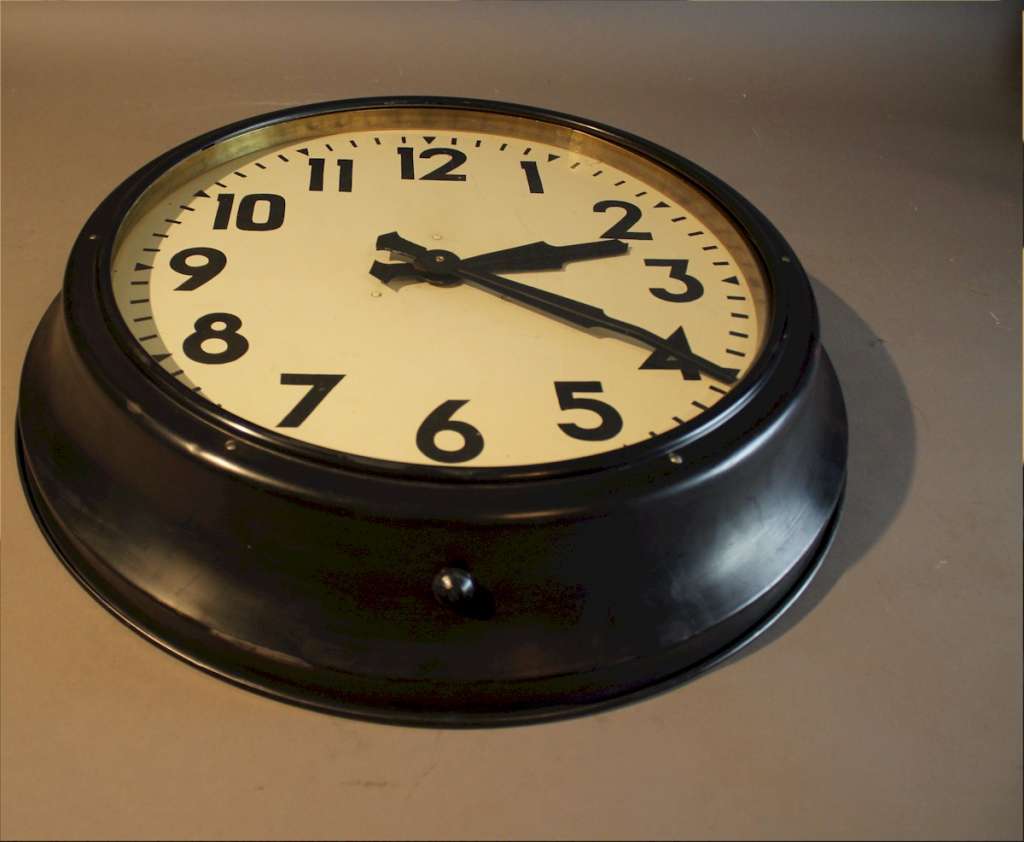 Large Factory clock by Smiths in a metal frame