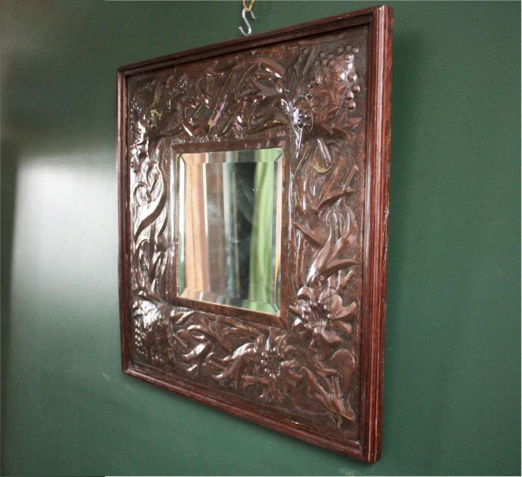 arts and crafts copper mirror