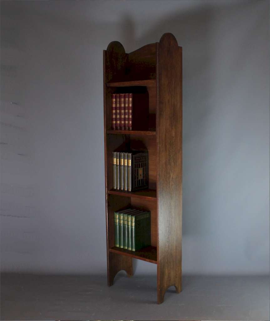 Tall arts and crafts Heals & Son open bookcase.