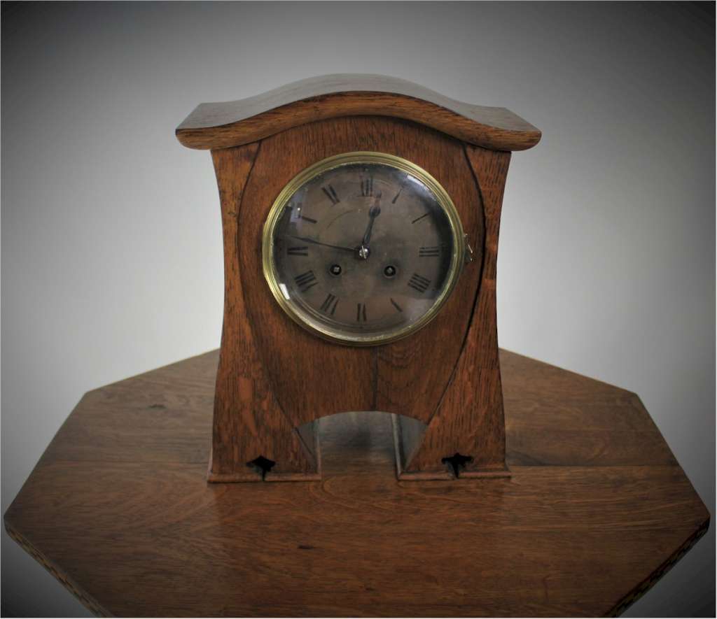 Glasgow School arts and crafts oak clock