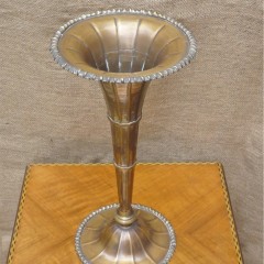 Fluted and ribbed 1920's vase plated on brass