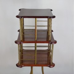 Victorian revolving bookcase in brass and mahogany