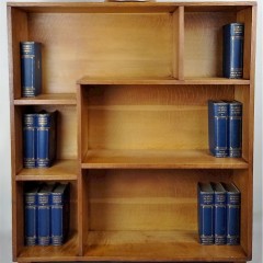 Heals modernist asymetric bookcase in chestnut