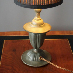 Small pewter table lamp