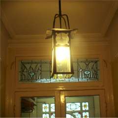 Arts and Crafts coppered on brass lantern