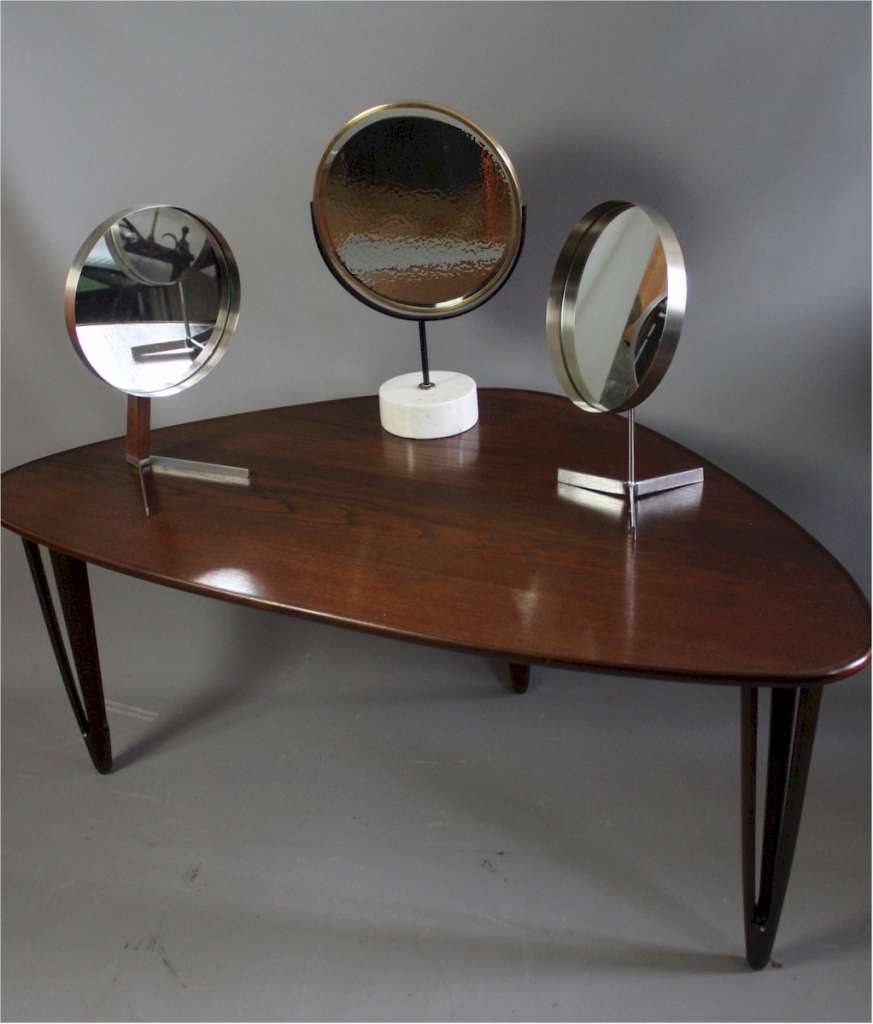 Durlston mid-century vanity mirror in stainless steel