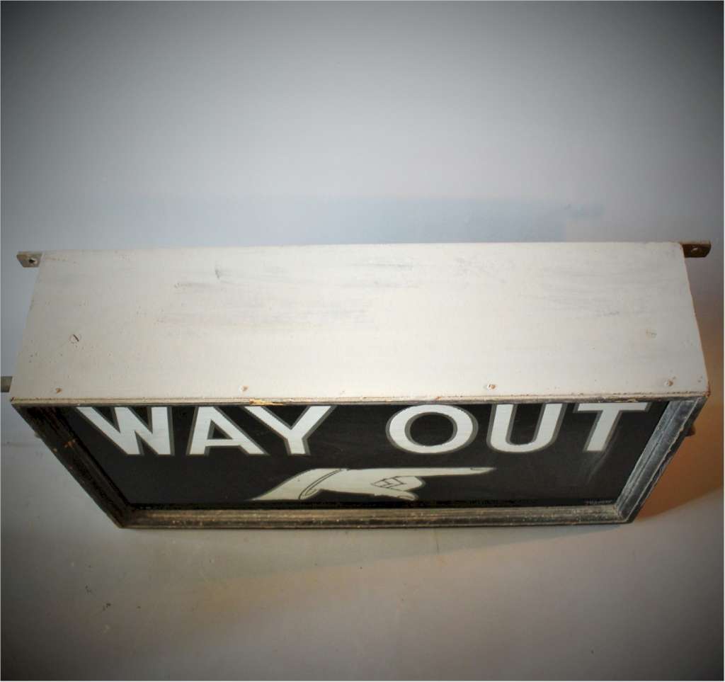 Early 20th century illuminated Way Out sign by Franco W1