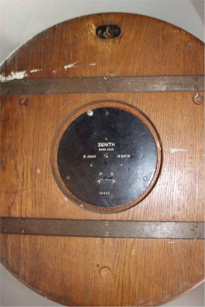 Large oak domed wall clock by Zenith for Heals 1930's