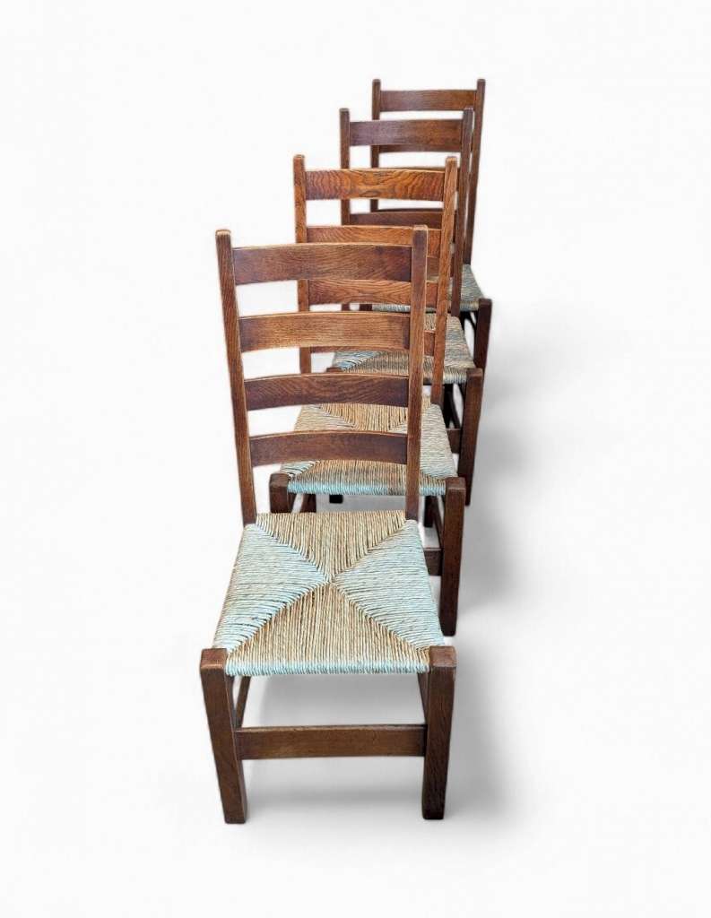 Ambrose Heal 4 Letchworth chairs in oak