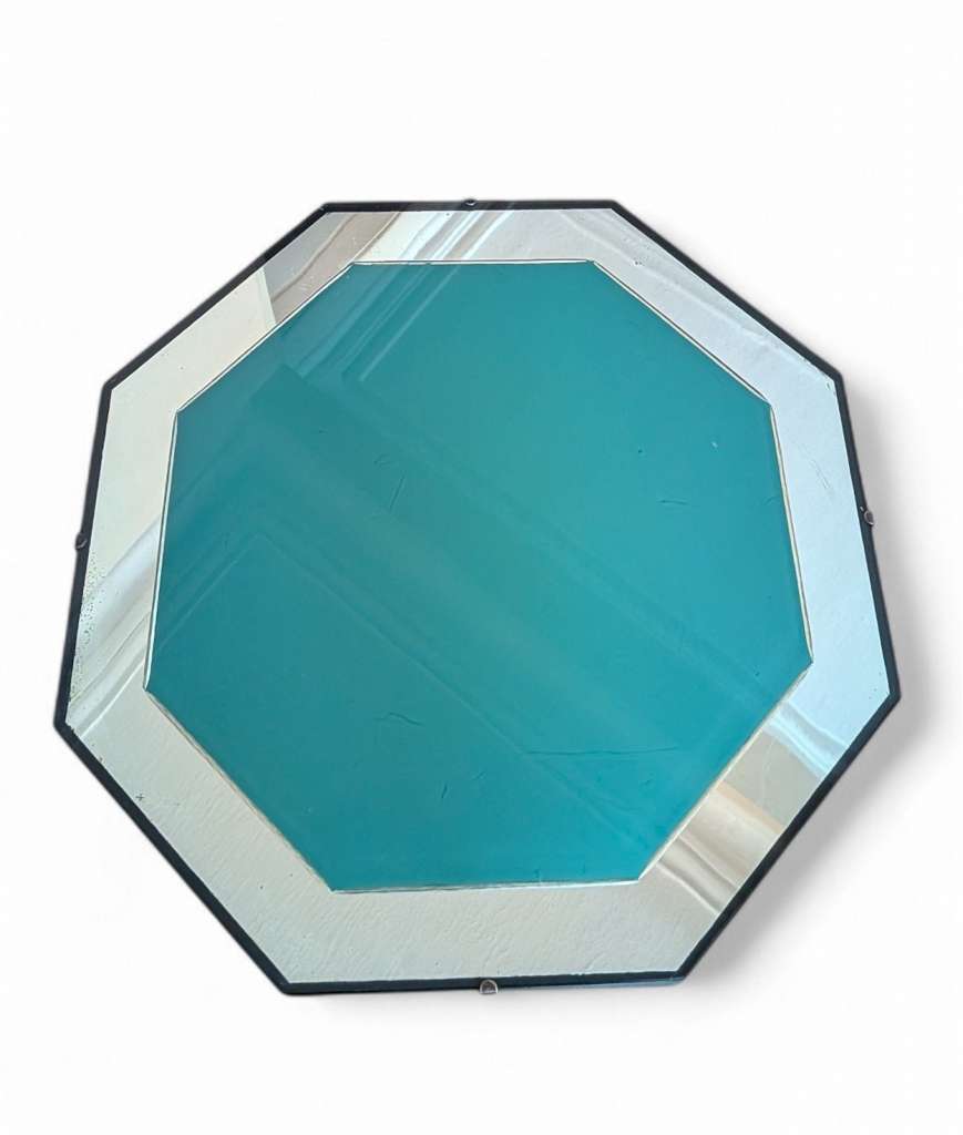 Art Deco mirrord glass and chrome side table