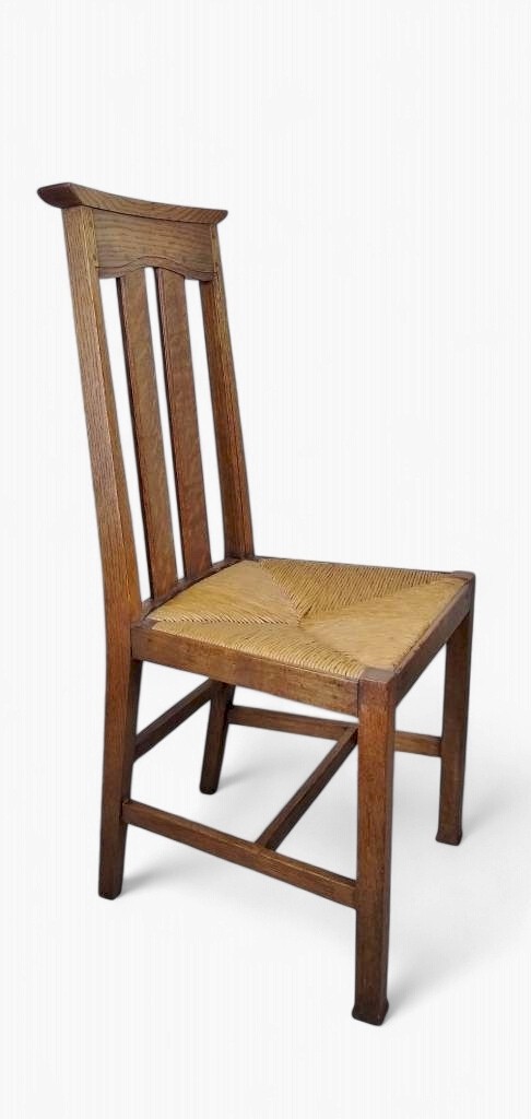 Arts and crafts oak dining chairs by Liberty