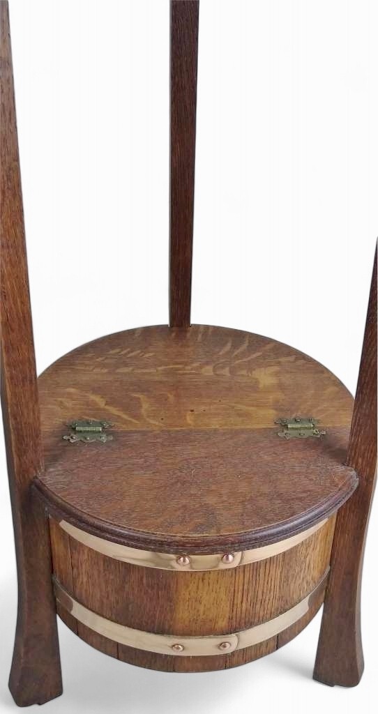  Arts and crafts table in oak by R A Lister of Dursley