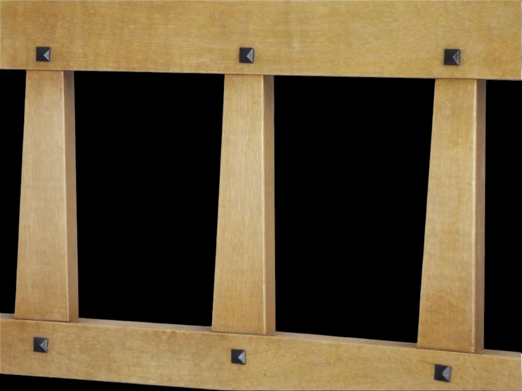 6 arts and crafts chairs , satin birch , ebony dowels