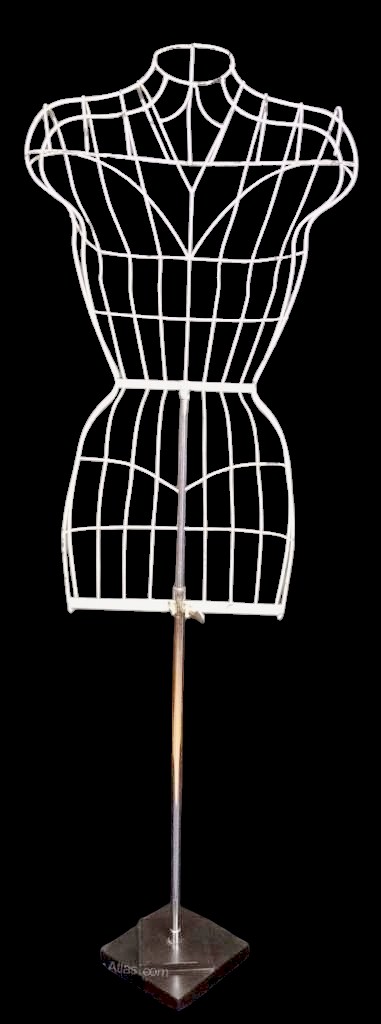 1930's wirework female mannequin on stand