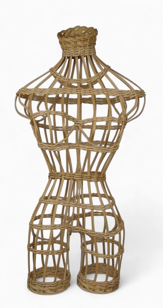 Mid Century wicker mannequin female form