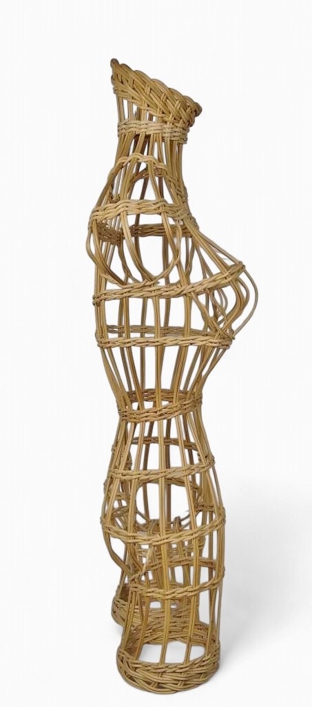 Mid Century wicker mannequin female form