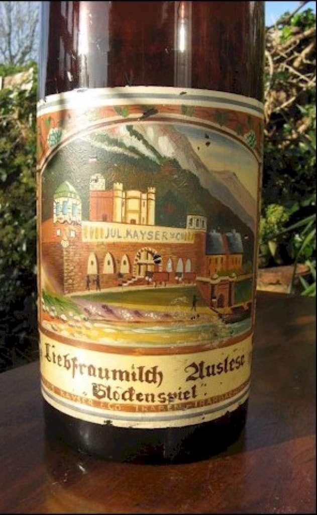 Oversized advertising Liebfraumilch wine bottle