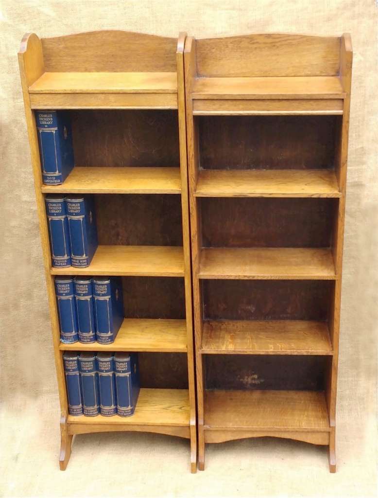 Near pair of Heals oak bookcases