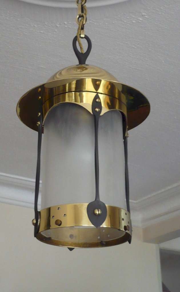 Classic arts and crafts dome top lantern in brass