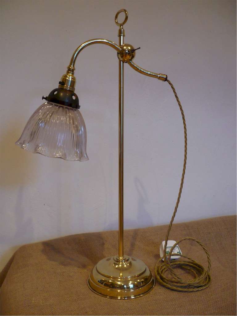 Adjustable office / desk lamp in brass