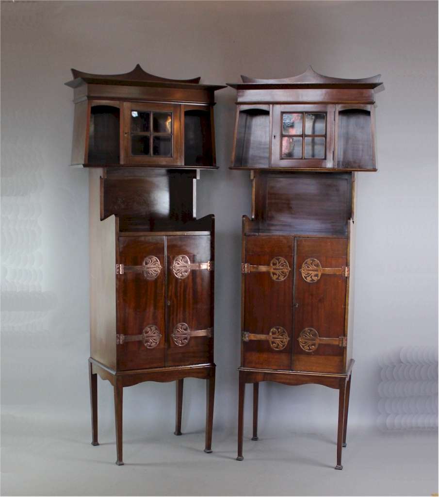 Pair of Art Nouveau cabinets attributed to JS Henry