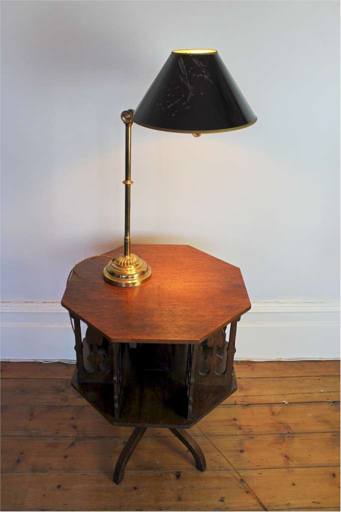 Edwardian adjustable bankers lamp in brass by Dugdill