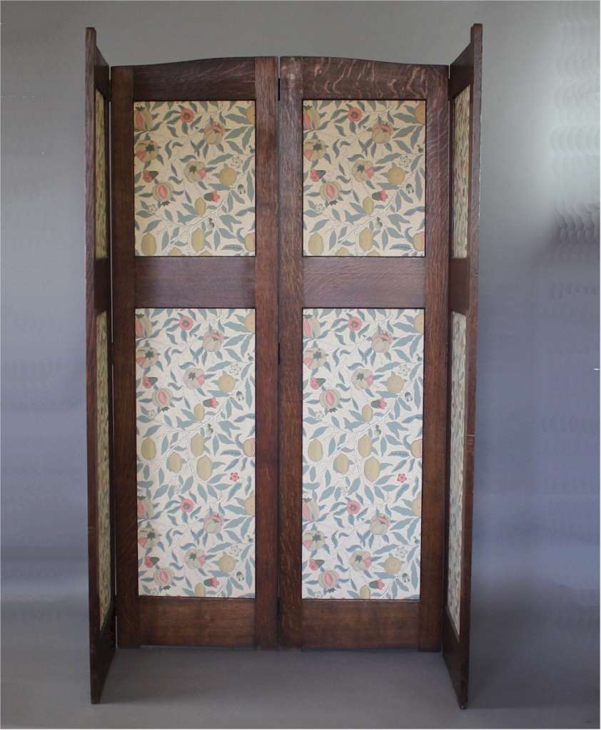 Liberty & Co arts and crafts four fold screen in oak c1900