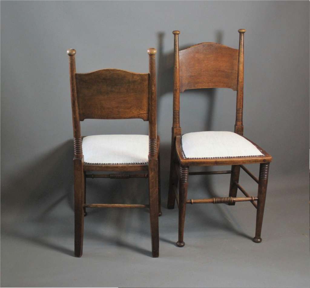 William Birch set of 4 arts and crafts dining chairs in oak