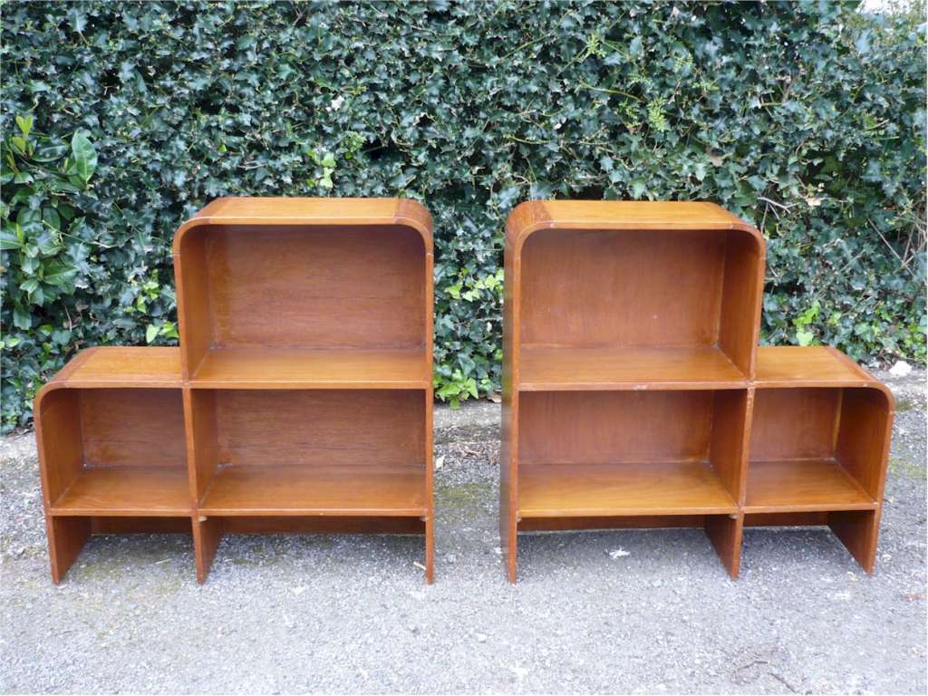 Pair of Art Deco bookcases / bedside cabinets
