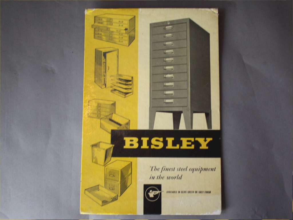 Original cardboard advert for Bisley steel furniture