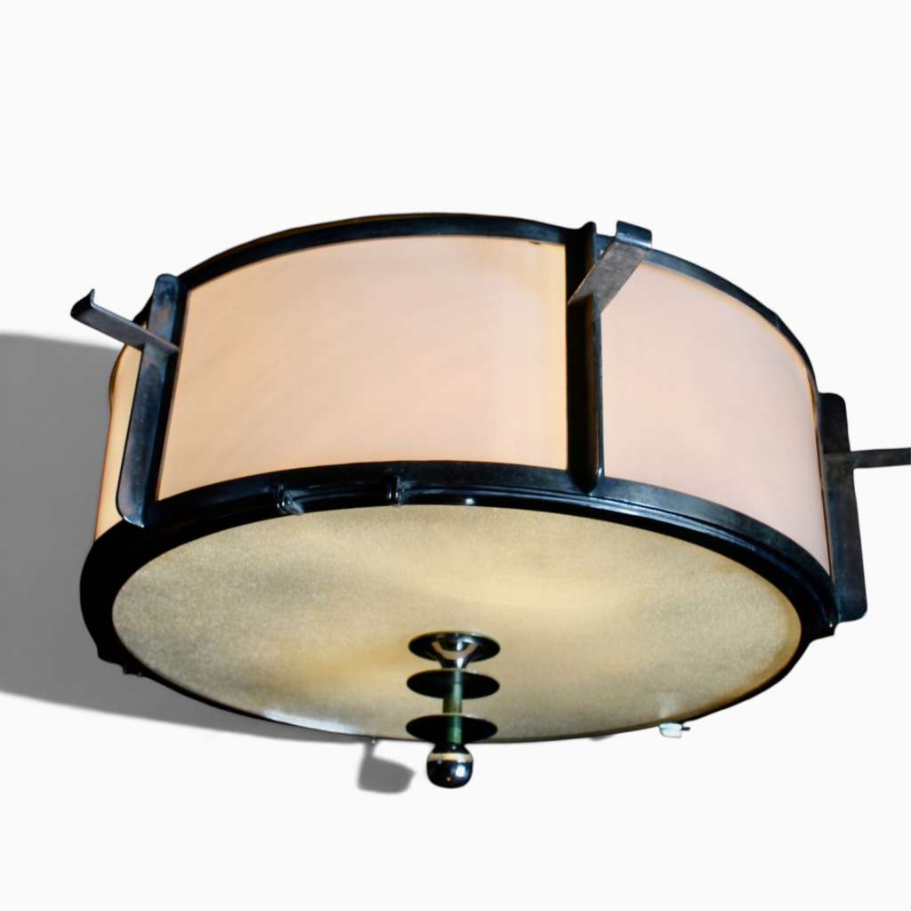  Large Art Deco chrome ceiling light