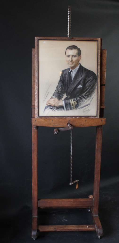 Antique artists easel in oak