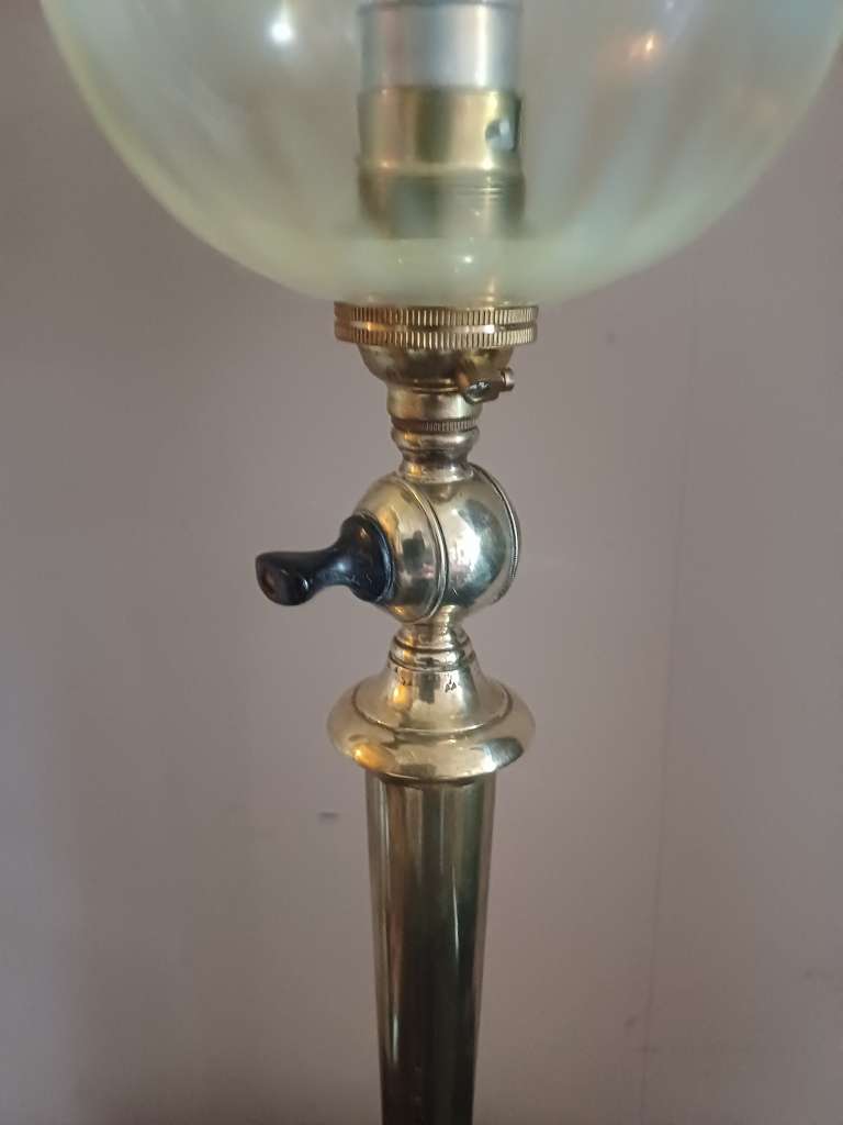 Arts and Crafts brass table lamp by Faraday
