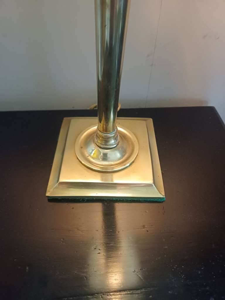 Arts and Crafts brass table lamp by Faraday