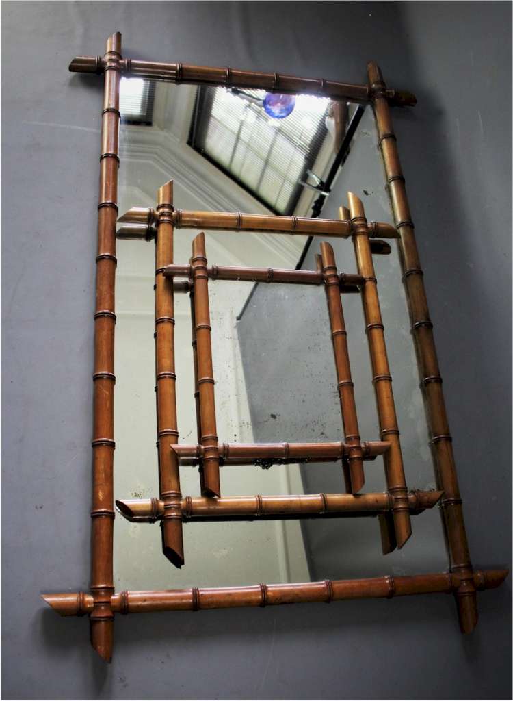  Large Faux Bamboo mirror