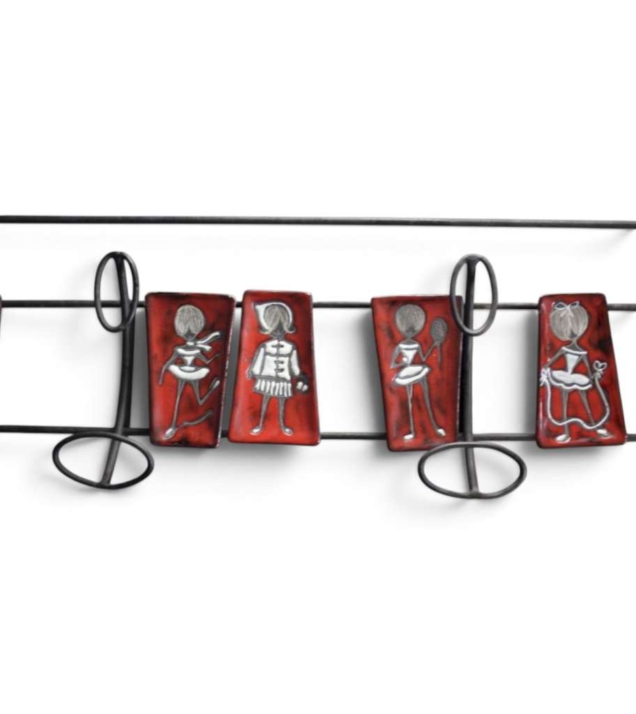 Mid Century Italian hatrack iron and ceramic