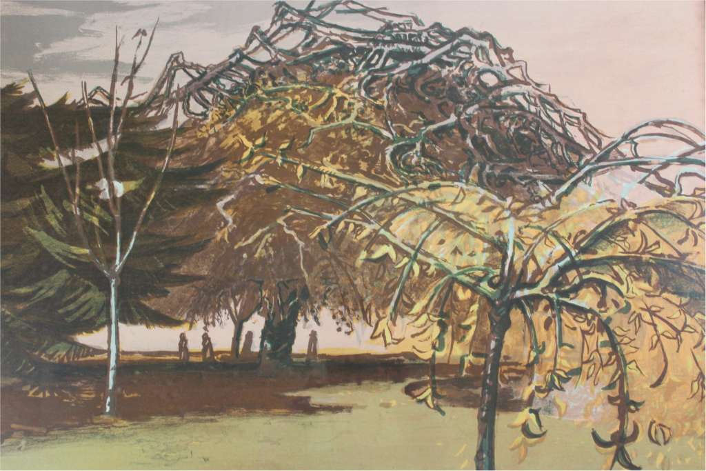 Edward Middleditch1923–1987 : Trees, Kensington Gardens. Lyons Lithogaphs