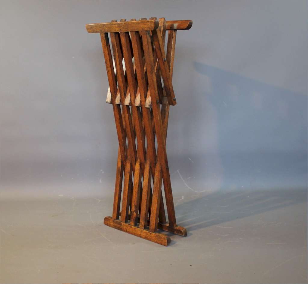 Arts and crafts folding oak X stool liberty & Co.