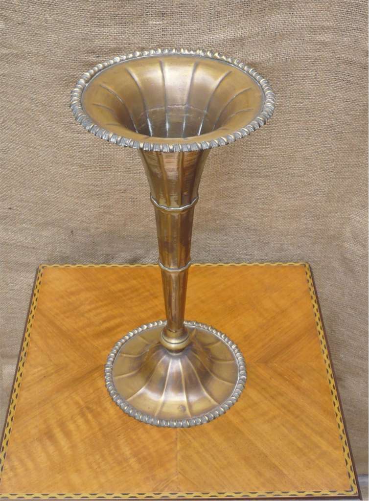 Fluted and ribbed 1920's vase plated on brass