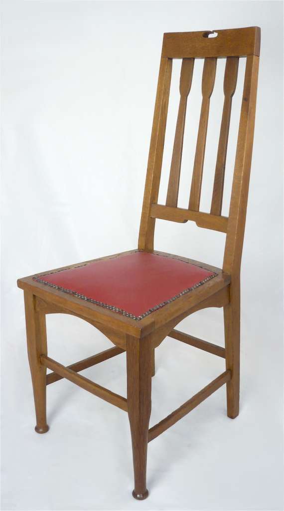 Good set of 8 arts and crafts chairs , golden oak